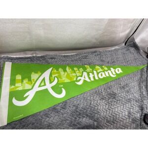 Atlanta Braves MLB Pennant WinCraft Lime Green City Skyline Felt Flag 30 inch